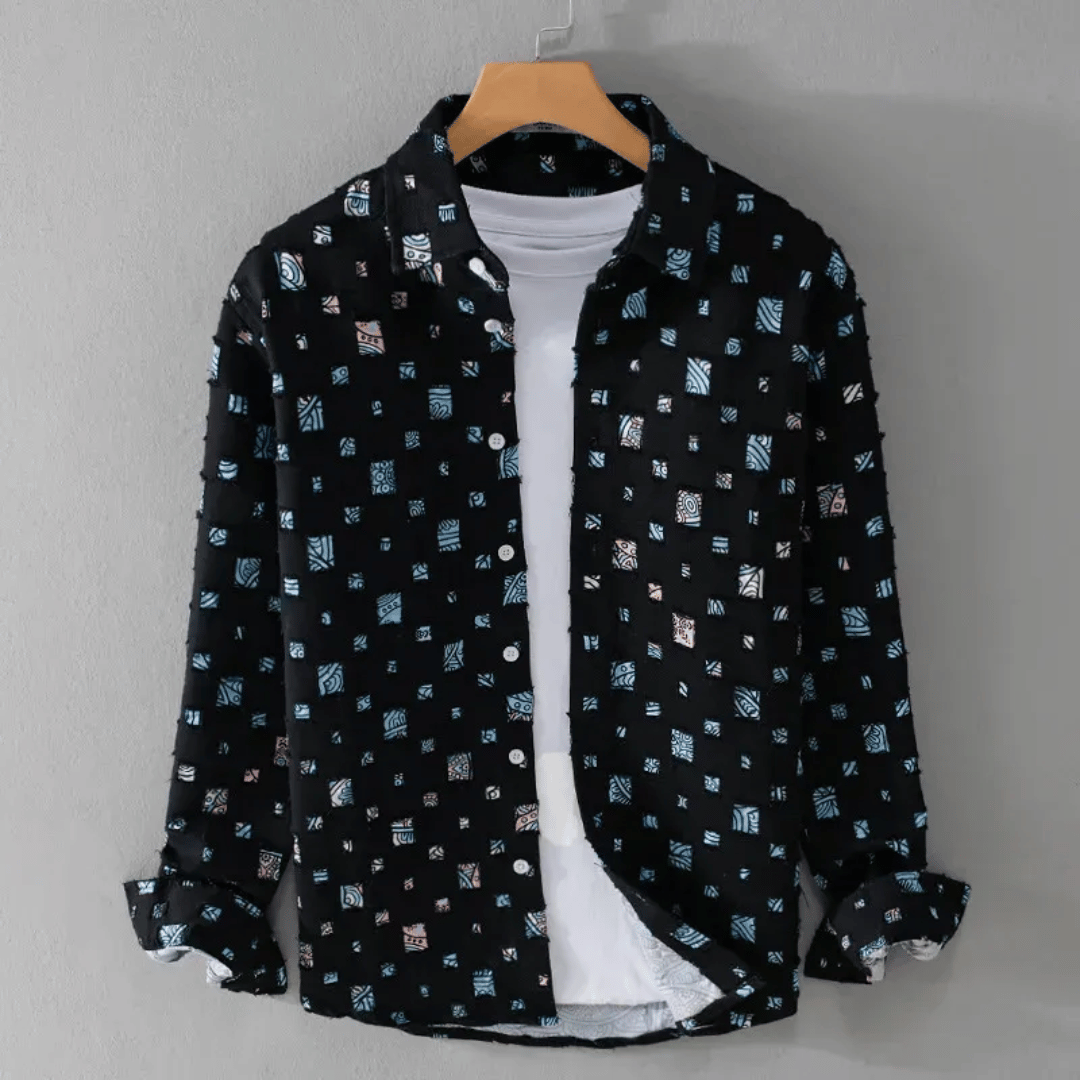 Alessandro® Denim ausgefranste Hemd
