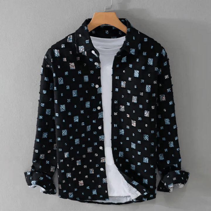 Alessandro® Denim ausgefranste Hemd