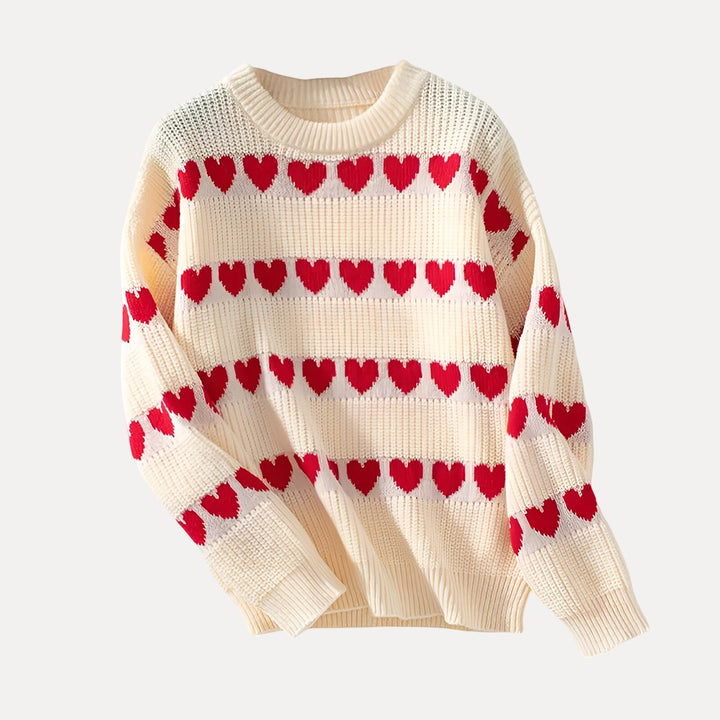 cream & red heart