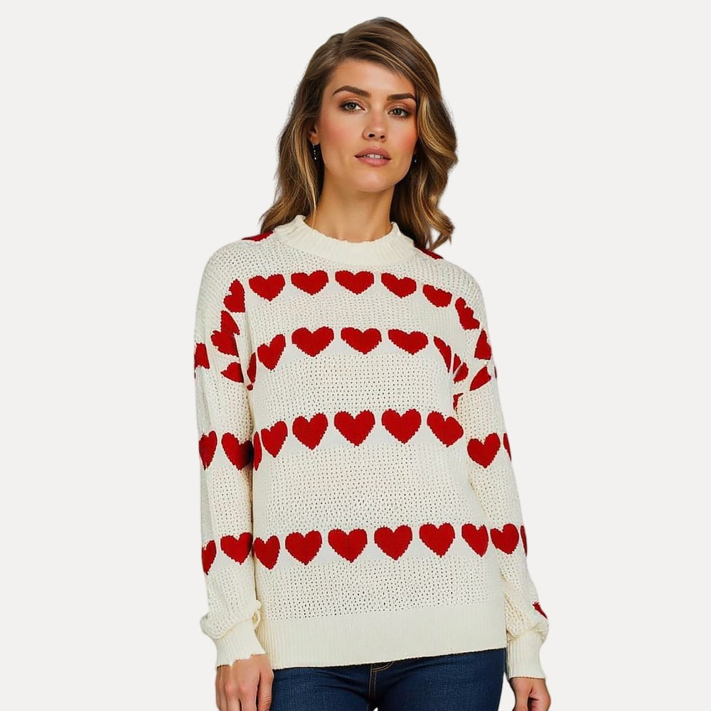 cream & red heart