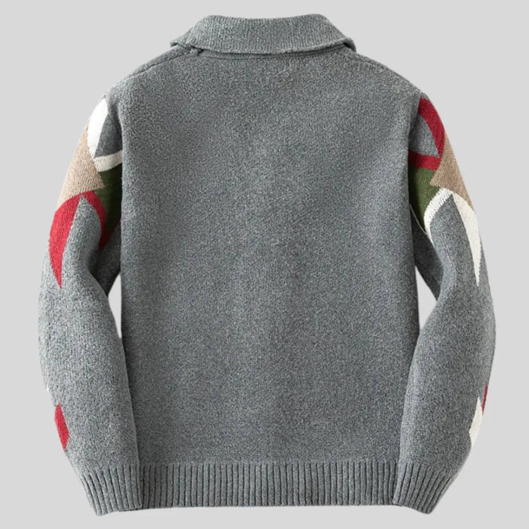 Oliver Jacquard-Wollcardigan 